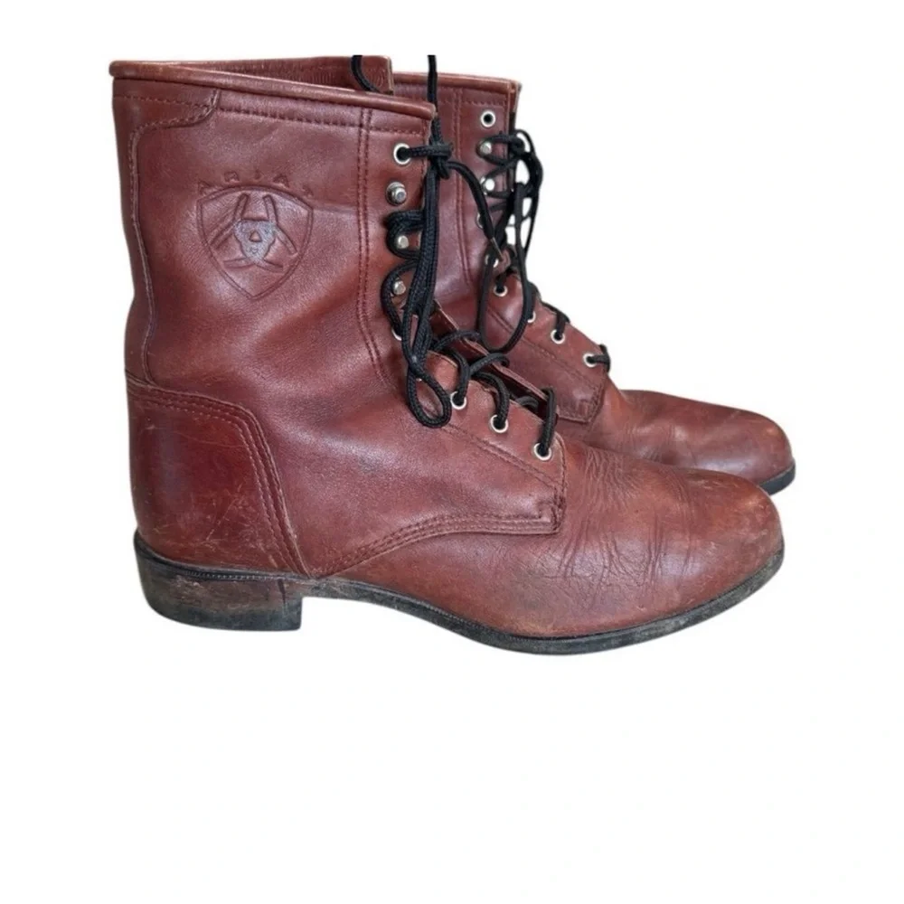 Ariat Brown Leather Lace-Up Boots